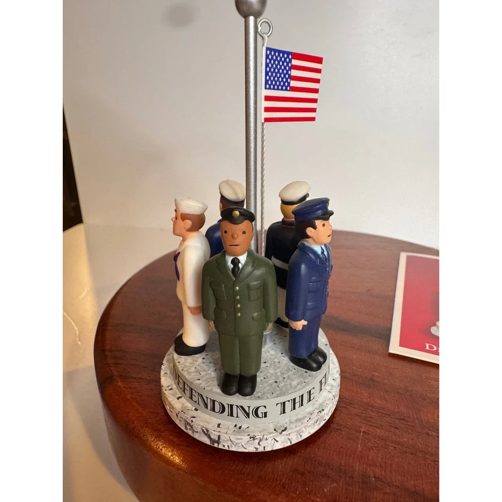 Hallmark Keepsake Defending‎ The Flag Ornament 2003 Patriotic Military Flag